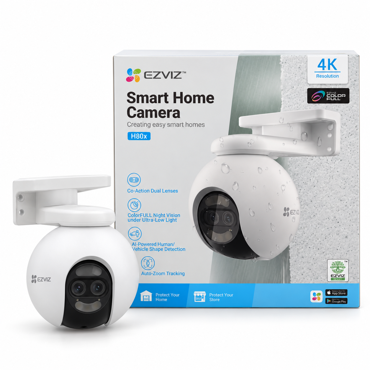 New Ezviz CS-H80X Smart Home Dual lens Wi-Fi Camera (8MP+2MP) (White) For Sale in Madina Zongo