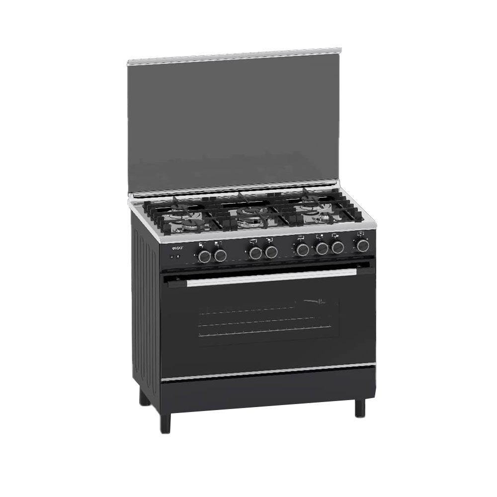 New Eldo-GC9060BFU Gas Cooker 5 Burner 90X60cm Black / Oven & Grill Rotisserie (Black) For Sale in Madina Zongo