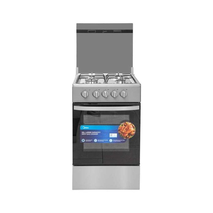 New Midea-SP5055T082-SGH 4 Burner Gas Cooker 50cmx50cm Silver Oven+ Grill (Silver) For Sale in Madina Zongo