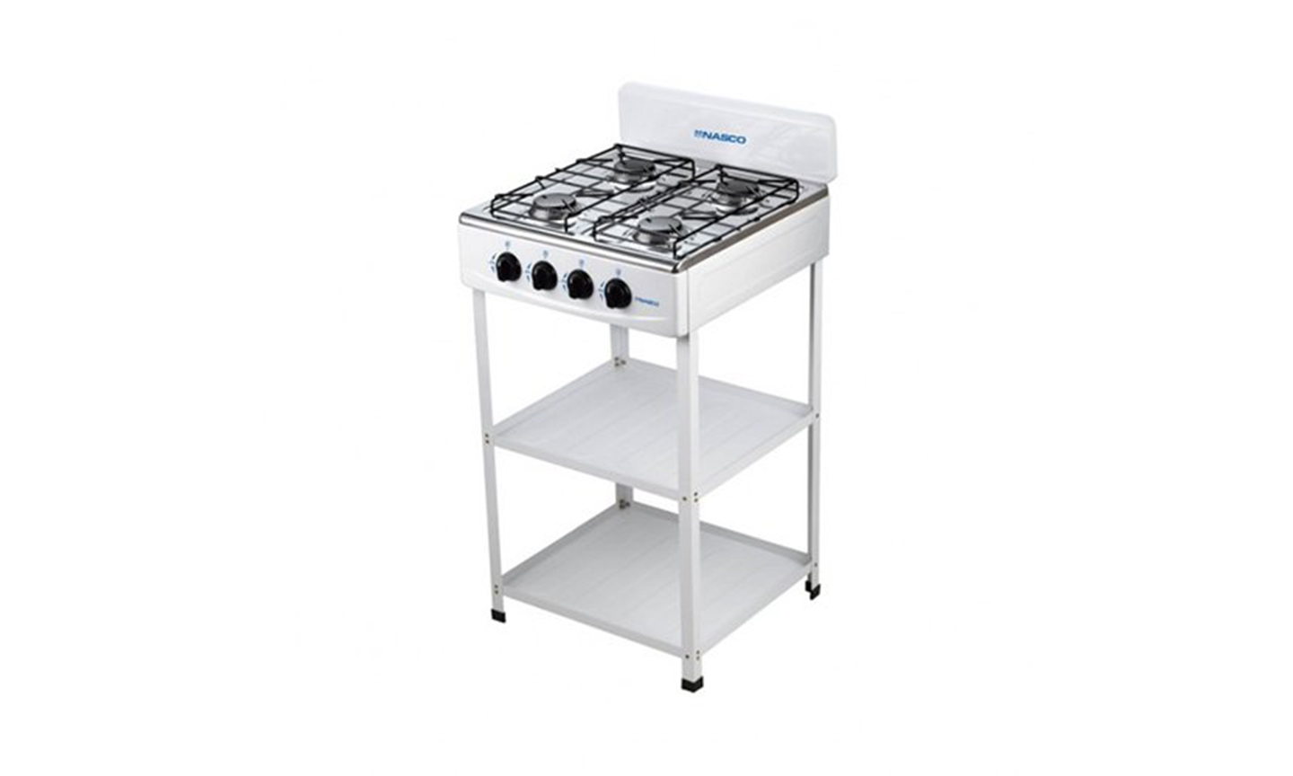 New Nasco-NASGS-K4BSS-S 4 Burner Gas Cooker White, Black Cap Stove (Silver) For Sale in Madina Zongo