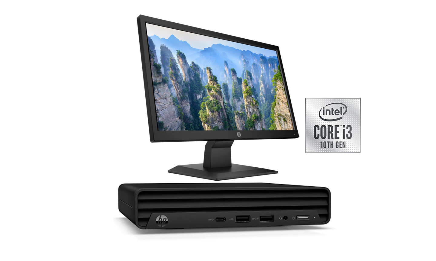 New HP 260 G4 Mini Desktop Computer/Core i3/1tb hdd/4gb ram/10th gen/20 inches display/windows 11 (Black) For Sale in Madina Zongo