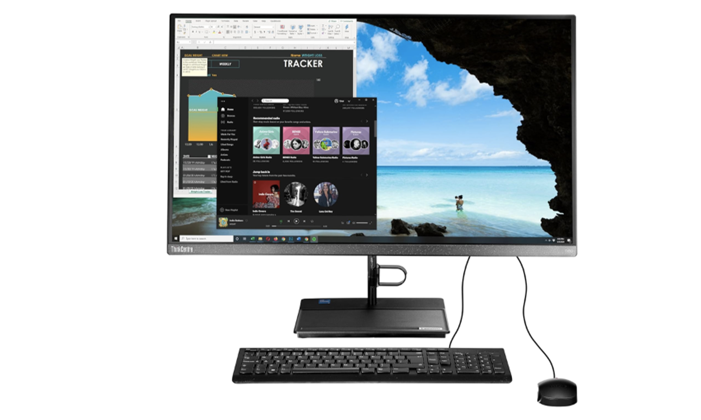 New Lenovo ThinkCentre Neo50a 24 GEN5 AIO /512gb-ssd/8gb-ram/core i5/13th gen/24 inches/Windows 11 (Gray) For Sale in Madina Zongo
